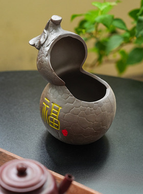 创意紫砂小花盆葫芦古典禅意盆文竹飘枝六月雪客厅桌面绿植盆景盆