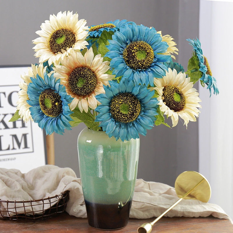 向日葵仿真花束摆设干花瓶客厅大号落地假花装饰品餐桌插花艺摆件 明扬仿真花销售中心 淘优券