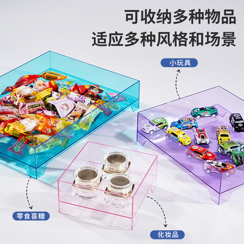 亚克力桌面收纳盒酒店前台置物盒糖果盒茶壶茶具茶杯收纳架承托盘 - 图0