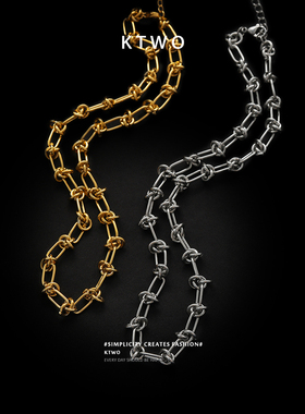 潮酷项链ins18k金毛衣链挂件配饰