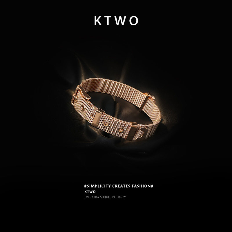 欧美小众简约复古高级感k金女手镯 ktwo手链