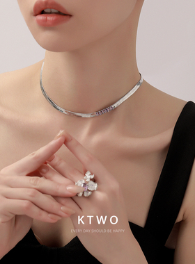 法式简约镶钻项链性感锁骨颈链