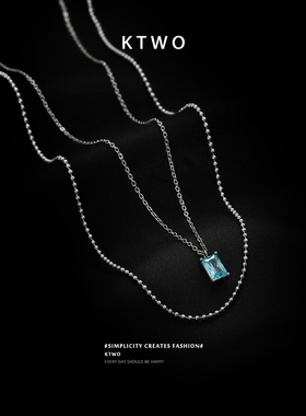 双层项链女蓝锆石叠戴锁骨颈链