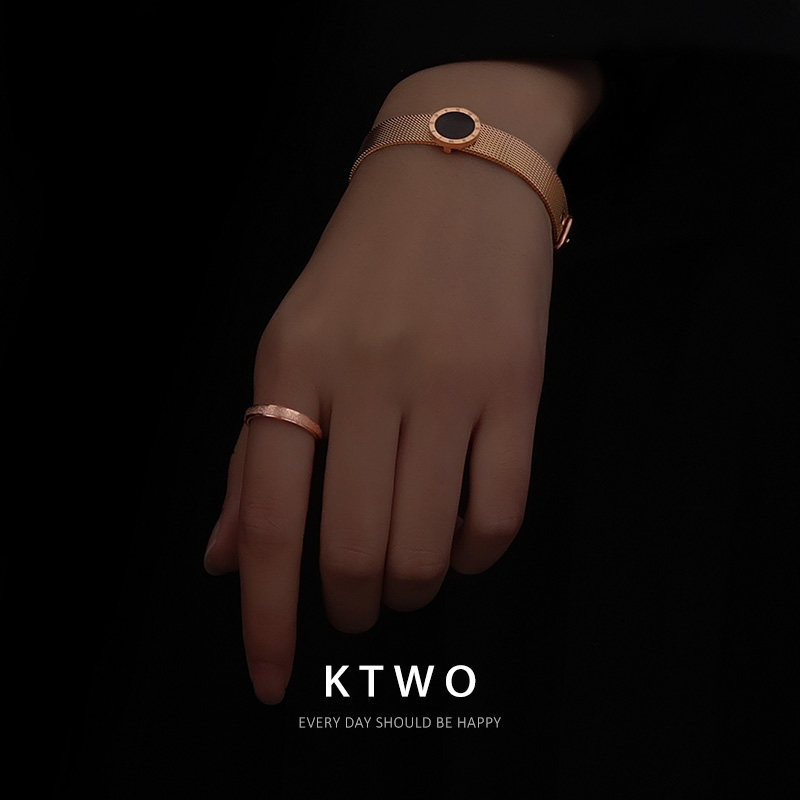 欧美小众简约复古高级感k金女手镯 ktwo手链