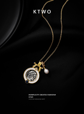 欧式做旧工艺双面设计圆牌项链