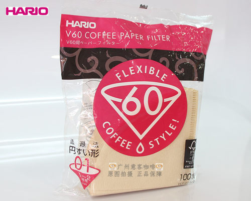 日本HARIO V60咖啡滤纸原木100袋装40枚入漂白V型滤纸V01V02滤纸 - 图1