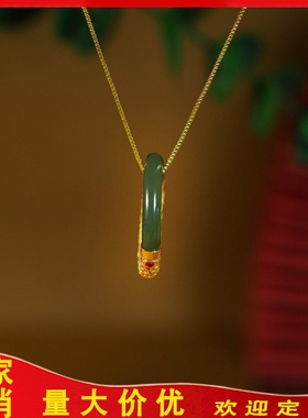 和田玉镀金镶嵌S925银古法多用款戒指DIY原创时尚设计新中式戒指