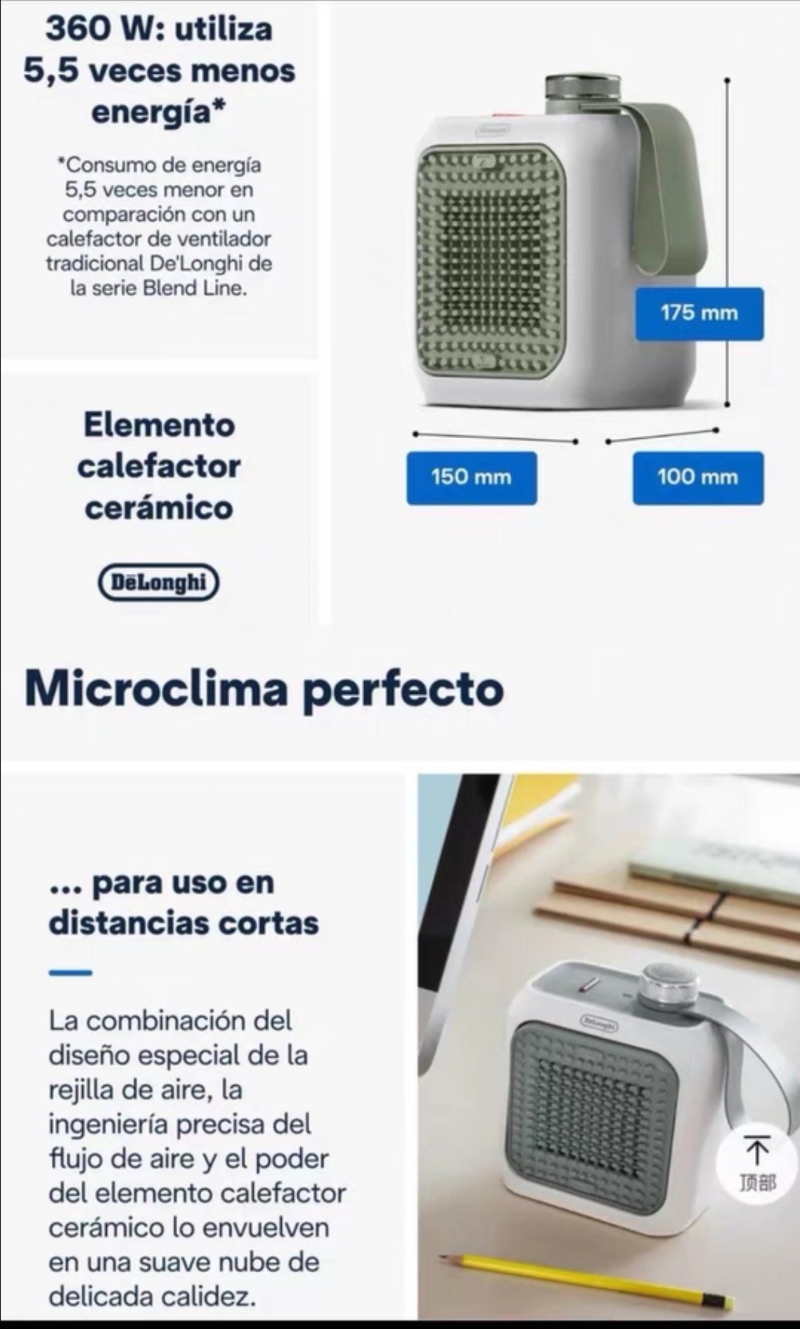 De’Longhi德龙Capsule陶瓷迷你暖风机旅行取暖器静音快速加热,淘宝优惠券,粉丝福利购,淘宝优惠卷