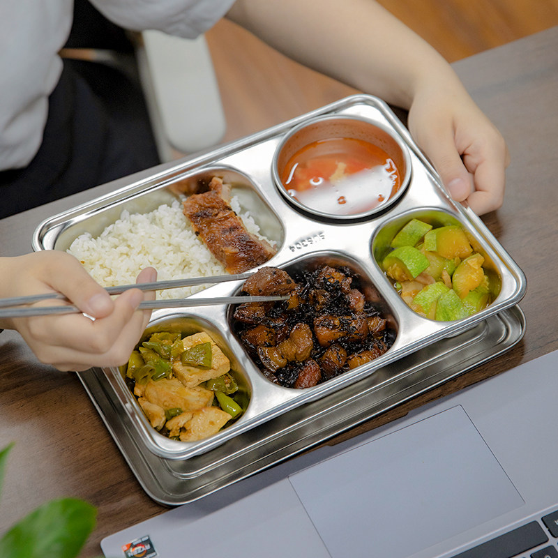 不锈钢饭盒304食品级餐盒分格上班族食堂打饭快餐盘分隔学生专用,淘宝优惠券,粉丝福利购,淘宝优惠卷