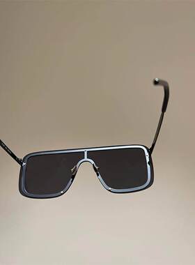 巨显脸小无边框设计方款太阳眼镜