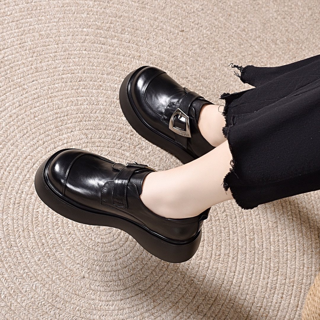 鞋子女英伦增高真皮魔术贴乐福鞋2026春季新款厚底棕色女鞋小皮鞋,淘宝优惠券,粉丝福利购,淘宝优惠卷