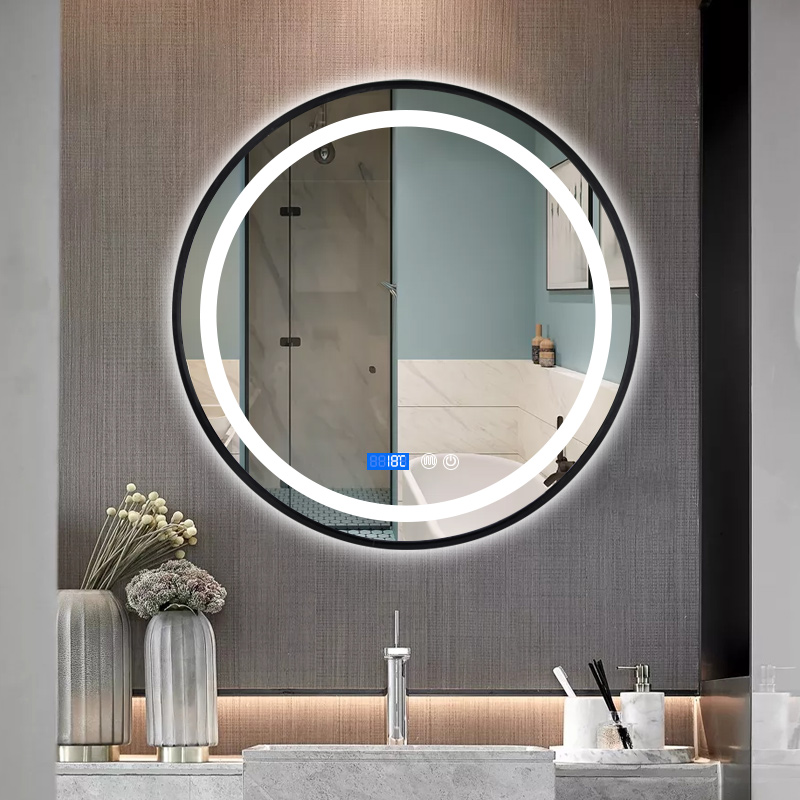智能浴室镜带灯触摸屏除雾led灯镜卫生间壁挂免打孔洗手间发光镜