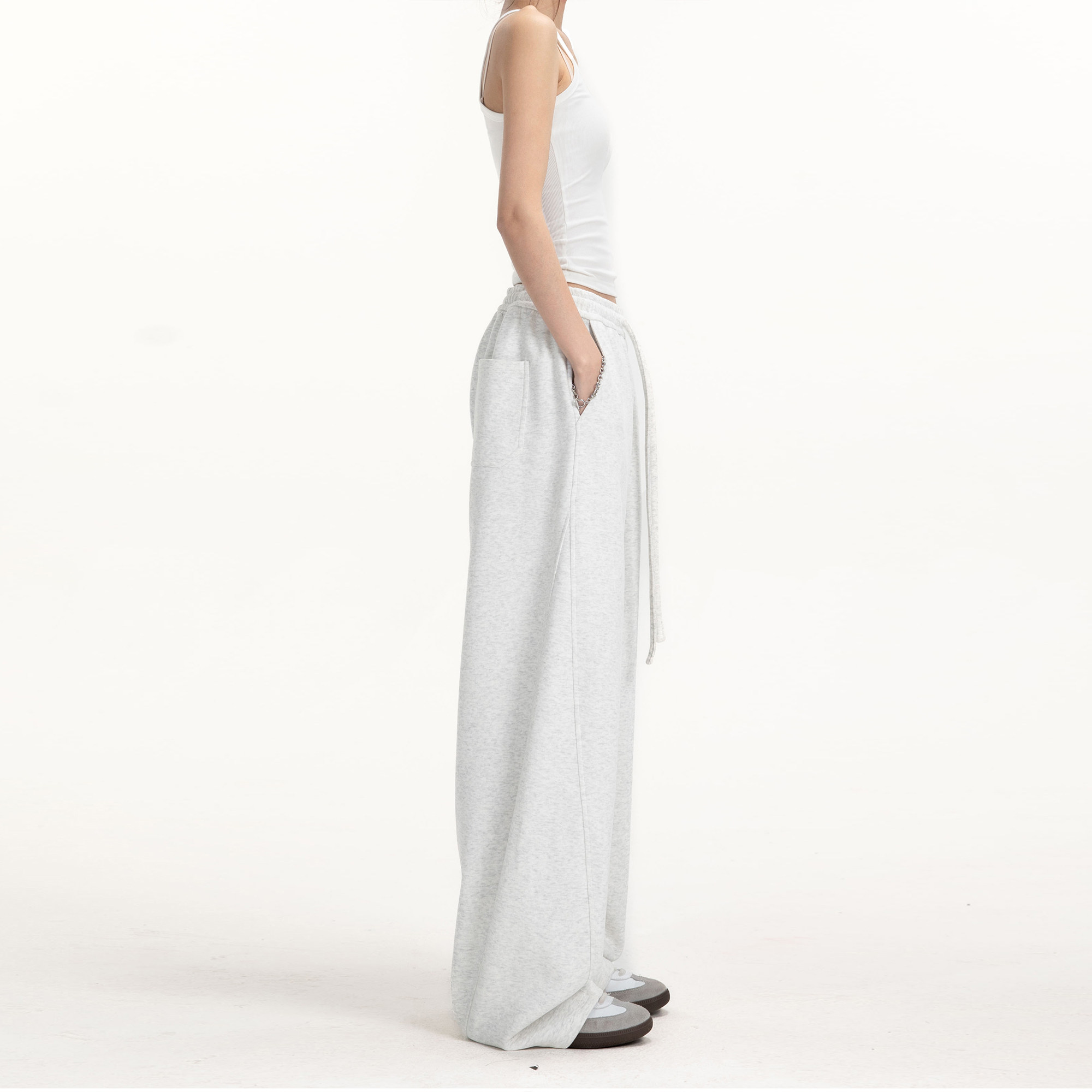 美式加绒弯刀裤直筒运动卫裤女加厚秋冬阔腿长裤宽松休闲拖地裤子,淘宝优惠券,粉丝福利购,淘宝优惠卷