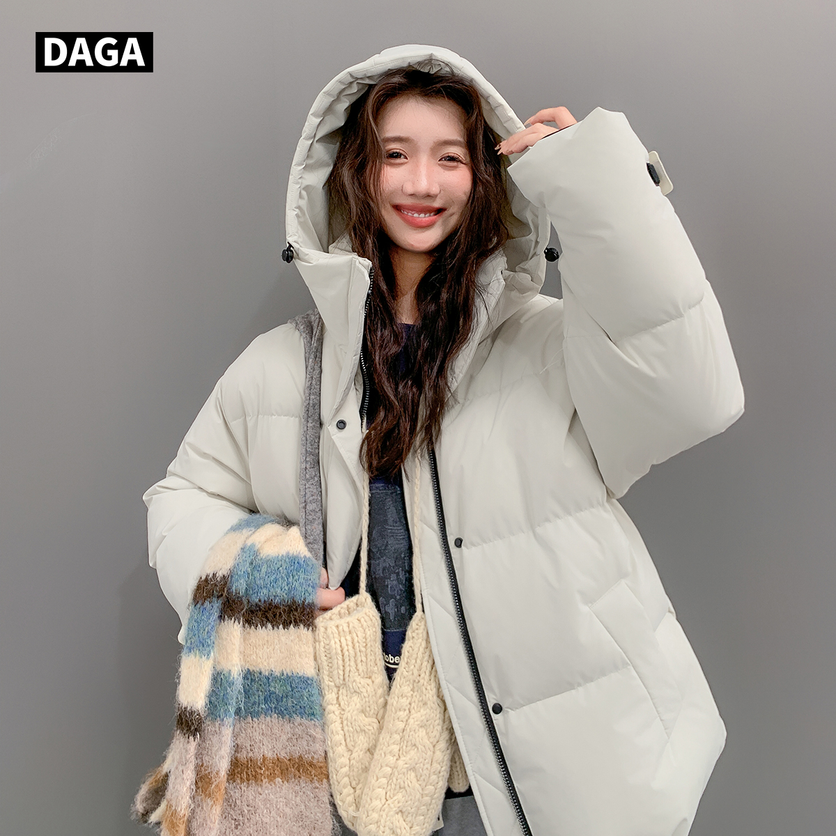 清仓2024大嘎daga女装韩货精致短款羽绒服女冬季宽松90白鸭绒外套