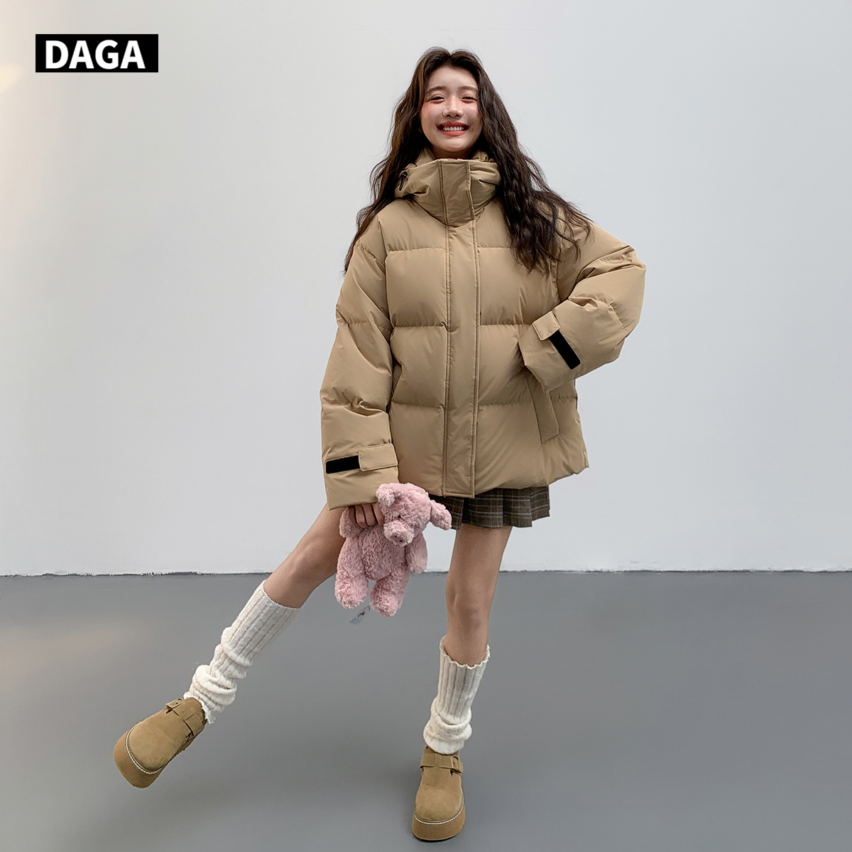 清仓2024大嘎daga女装韩货精致短款羽绒服女冬季宽松90白鸭绒外套