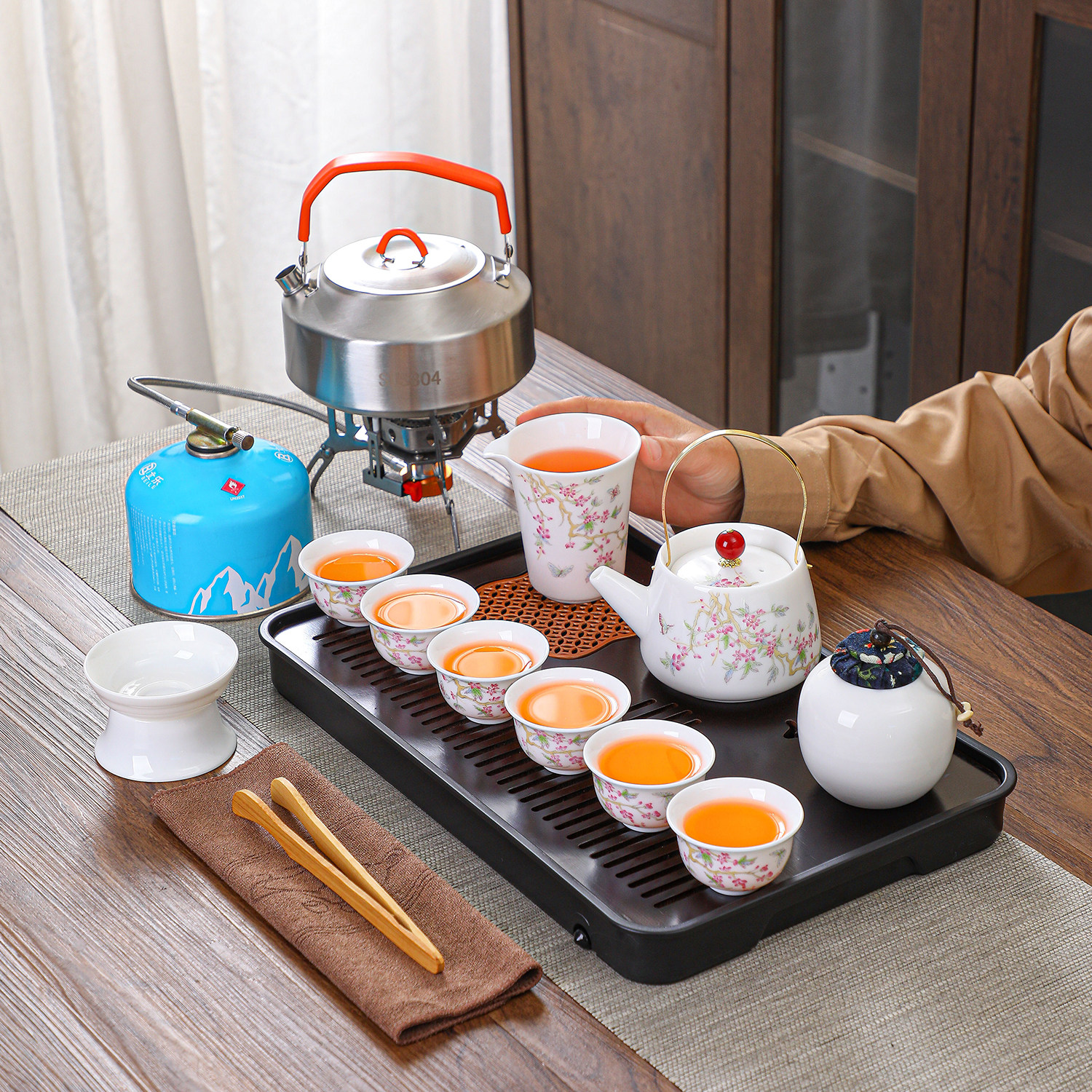 户外露营便携式旅行茶具套装多功能车载围炉煮茶烧水壶茶杯整套,淘宝优惠券,粉丝福利购,淘宝优惠卷