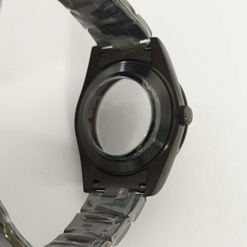 手表配件41mm电镀全黑表壳+三株滚珠带透底蓝宝镜面适装8285机芯 - 图3