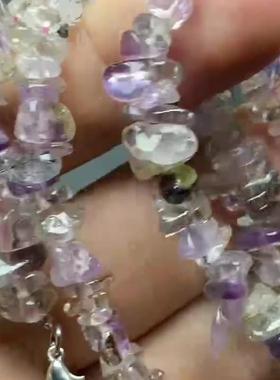 爆款天然矿多多超七随形手链透体水晶饰品DIY碎石手串批发包邮