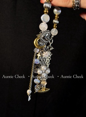 auntiecheek钛钢珍珠chocker纽扣