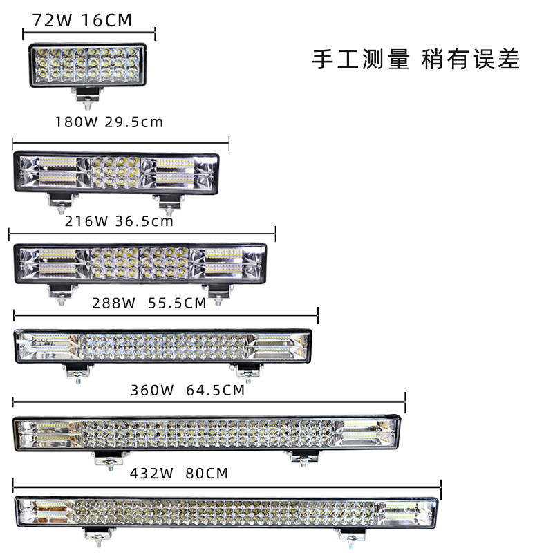 汽车三排LED长条灯12V24V改装货车车顶中网前杠超亮防水爆闪射灯 - 图0