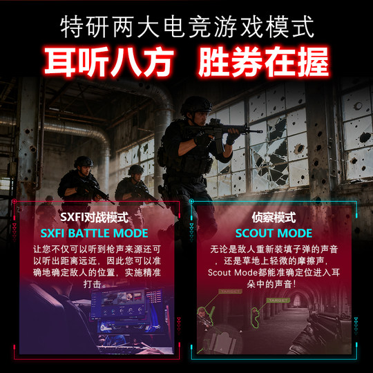 Innovadora tarjeta de sonido 7.1 tarjeta de sonido externa dedicada para juegos FPS