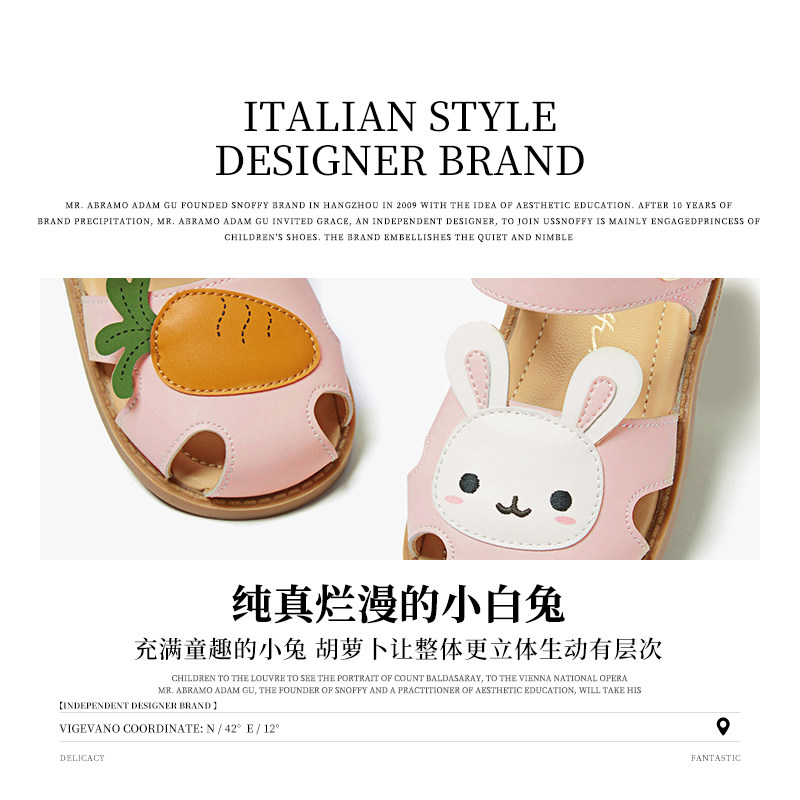 斯纳菲女童凉鞋2023夏季新款儿童公主软底鞋卡通宝宝包头鞋,淘宝优惠券,粉丝福利购,淘宝优惠卷