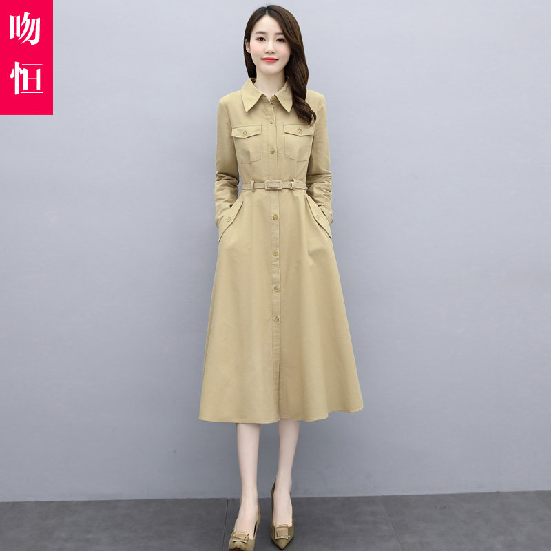 秋装2020年新款洋气减龄连衣裙衬衫 吻恒连衣裙
