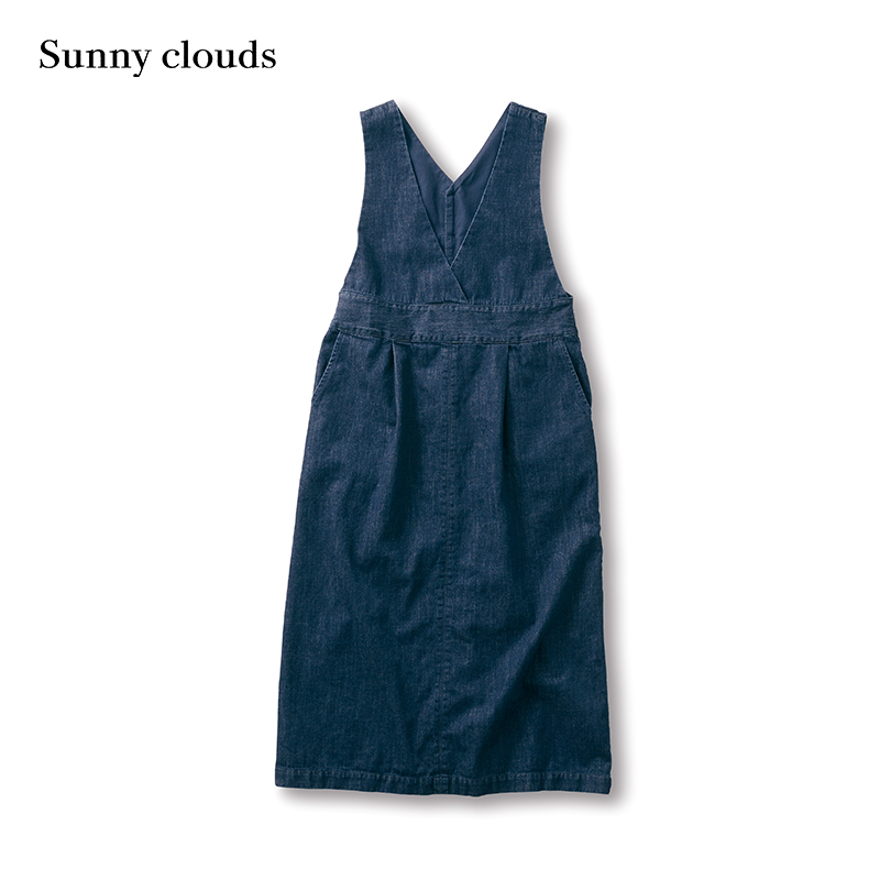 春季新品 桑妮库拉/Sunny clouds 女式纯棉牛仔背带裙百搭基础款 - 图0