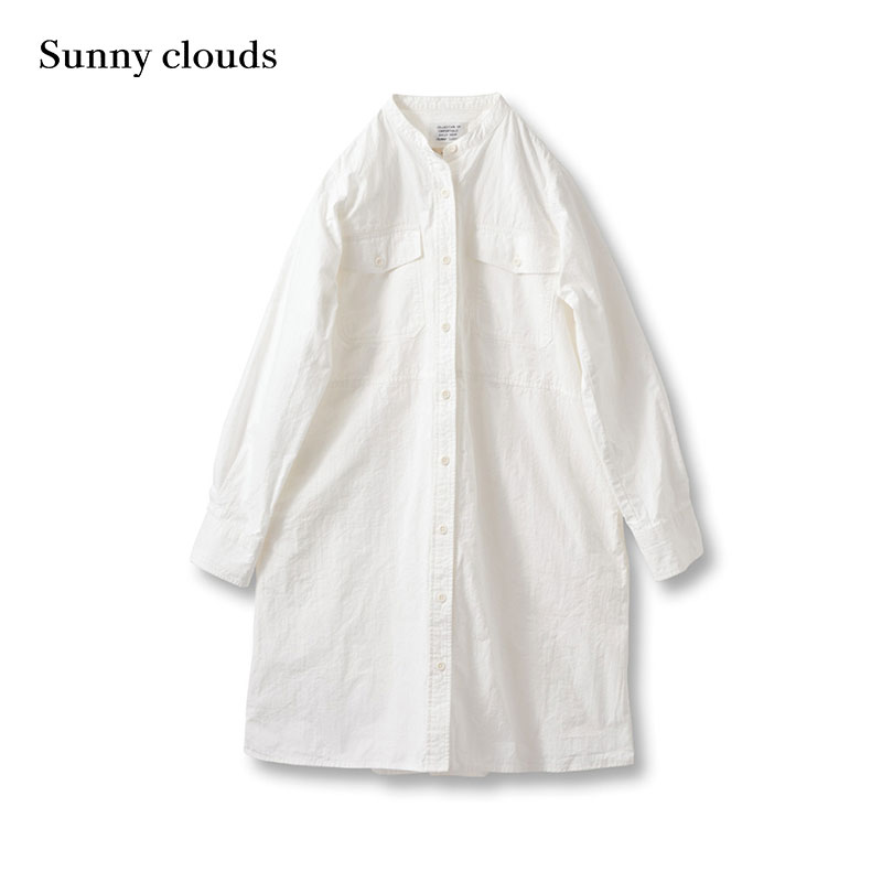 Sunny clouds Shuttle Notes日本面料 女式纯棉暗格连衣裙 - 图0