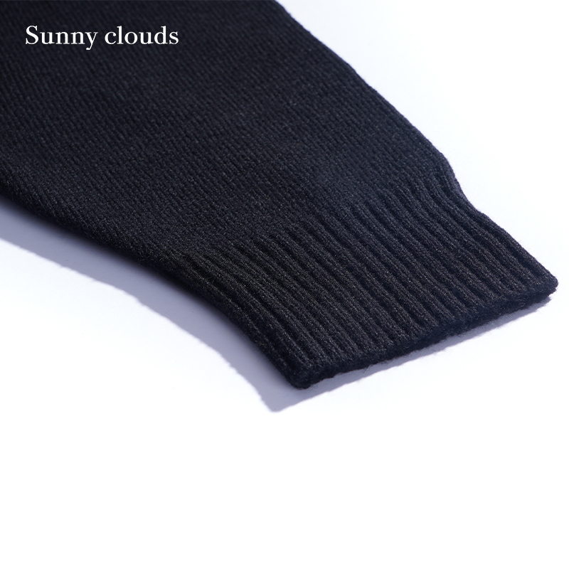 冬季新品 桑妮库拉/Sunny clouds 女式羊毛混纺黑色长款开衫 - 图2