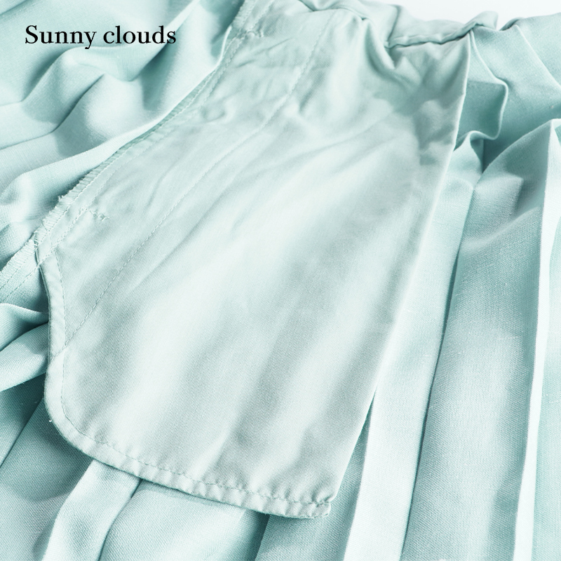 春季新品 桑妮库拉/Sunny clouds女式不对称百褶半身裙（薄荷绿） - 图3