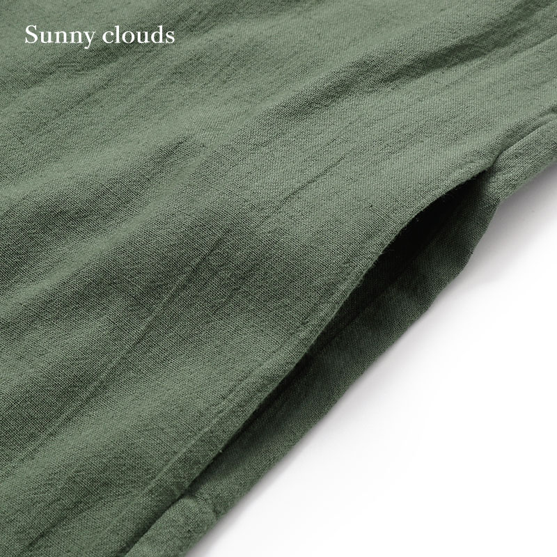 Sunny clouds Shuttle Notes日本面料 女式棉麻落肩连衣裙 - 图3