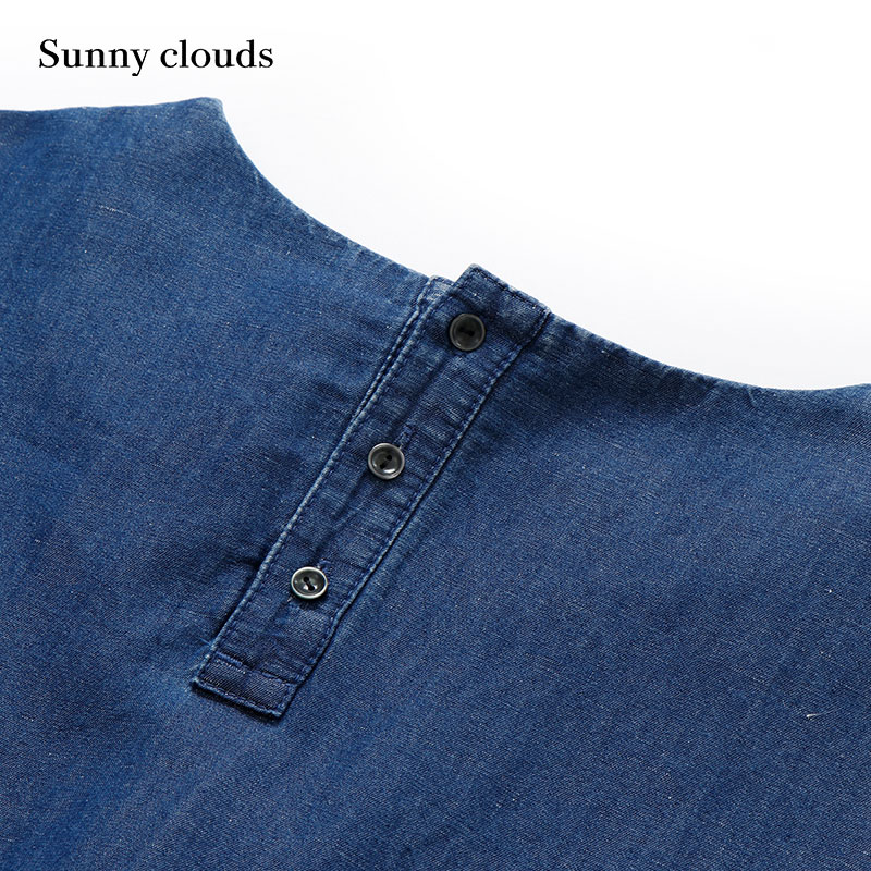 桑妮库拉/Sunny clouds 女式棉麻靛蓝染连衣裙 - 图1