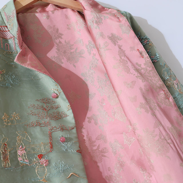 Jacquard Vintage Stand Collar Comfortable Embroidered Warm Top