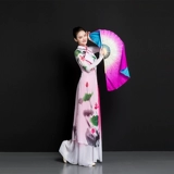 Двусторонний двухцветный синий танцующий шелковый воздушный змей, градиент