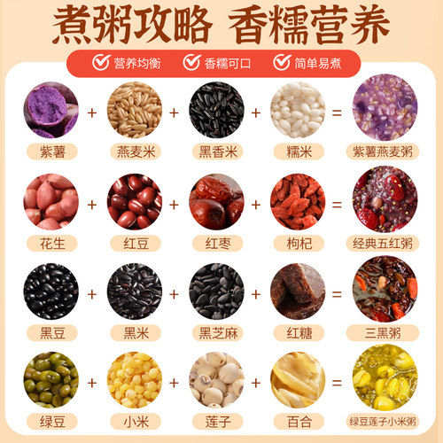 [3件8折]人民食品五谷杂粮豆类任选胚芽燕麦米糙米熬粥焖饭打豆浆 - 图2