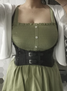女士外穿皮质lolita松紧背带腰封