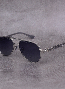 潮牌偏光飞行员复古男女纯钛超轻