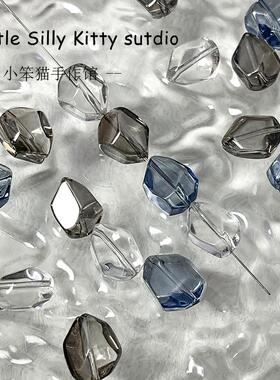 玻璃不规则玻璃珠子饰品配件