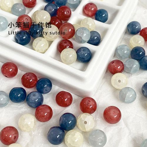 唯美国风玉碎琉璃玻璃珠DIY手串珠子手链项链饰品配件散珠材料 - 图0