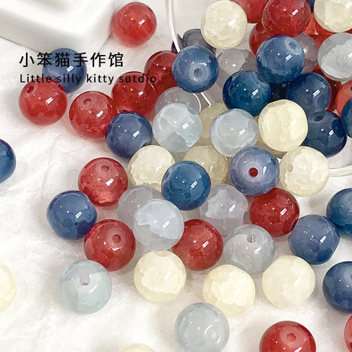 唯美国风玉碎琉璃玻璃珠DIY手串珠子手链项链饰品配件散珠材料 - 图2