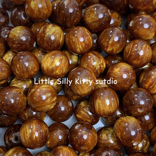 10mm秋冬爆闪树脂圆珠diy串珠手作散珠材料手链项链饰品配件 - 图1