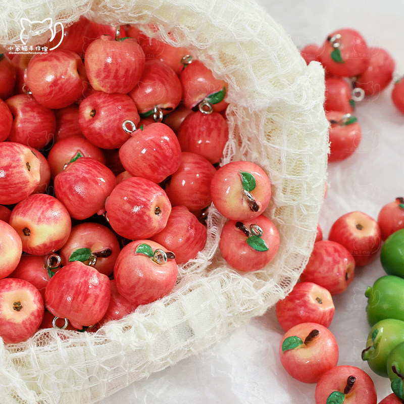 【苹果乐园】可爱树脂苹果珠子吊坠手工diy串珠手链项链饰品配件,淘宝优惠券,粉丝福利购,淘宝优惠卷