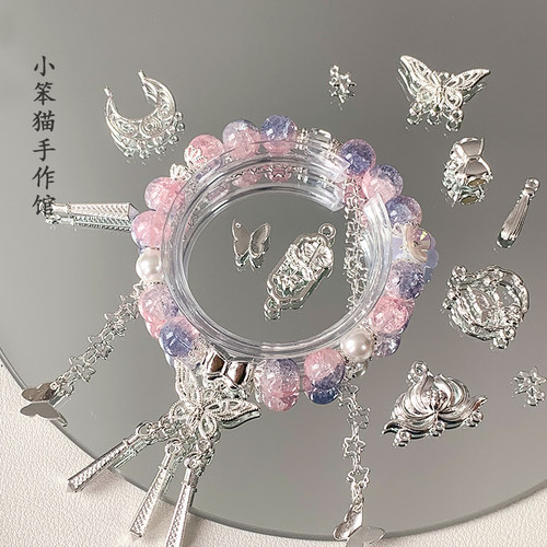 花蝶/清冷新中式仙气蝴蝶合金吊坠diy串珠材料手链项链饰品配件 - 图2