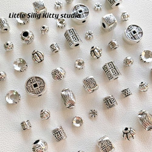 百搭基础合金隔珠隔片金属圆珠方珠diy串珠饰品手链项链配件材料 - 图1