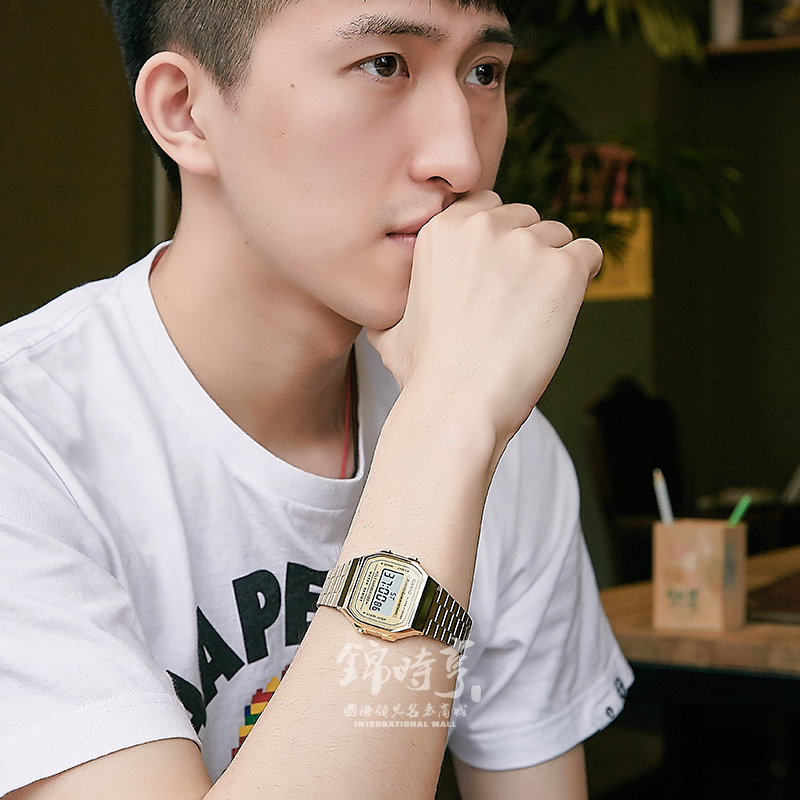 casio 9W A168WG 香港直邮 卡西欧 手表运动休闲小金表不锈钢男表 casio 9W A168WG 香港直邮 卡西欧 手表运动休闲小金表不锈钢男表