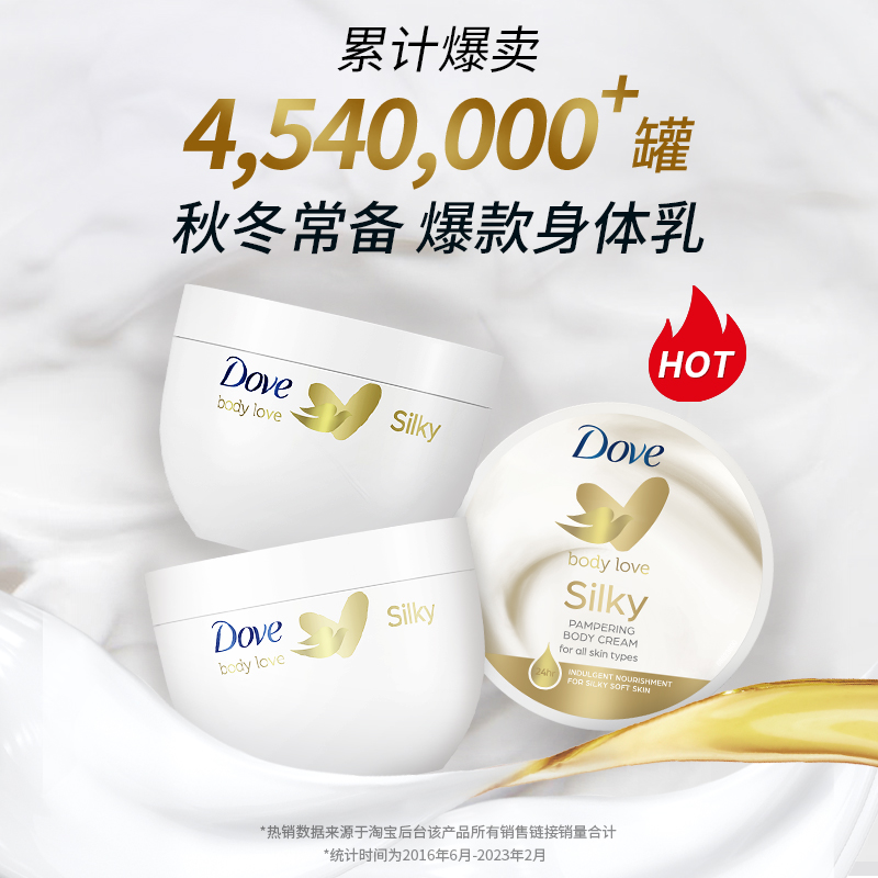 Dove多芬身体乳保湿滋润秋冬男女士全身补水润肤乳大白碗300ml*2