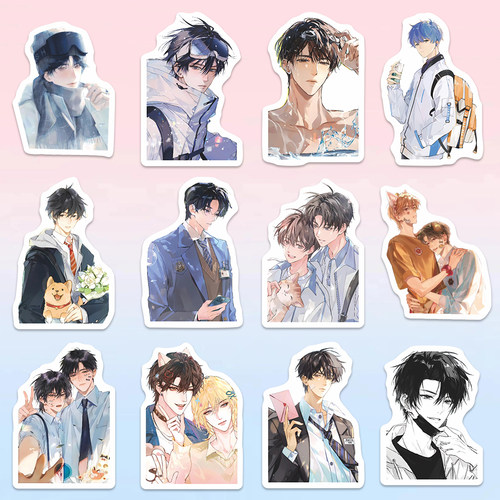 210张原耽BL二次元同人小说某某伪渣放学等我双男主立绘手账贴纸 - 图1