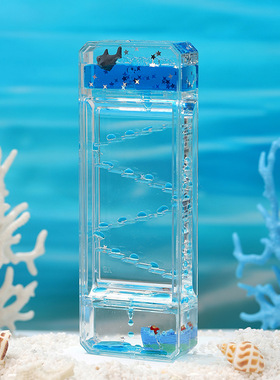 新款卡通液体沙漏油滴摆件油漏透明亚克力入油减压品创意礼品