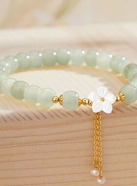 和田玉手链女款轻奢小众设计玉珠